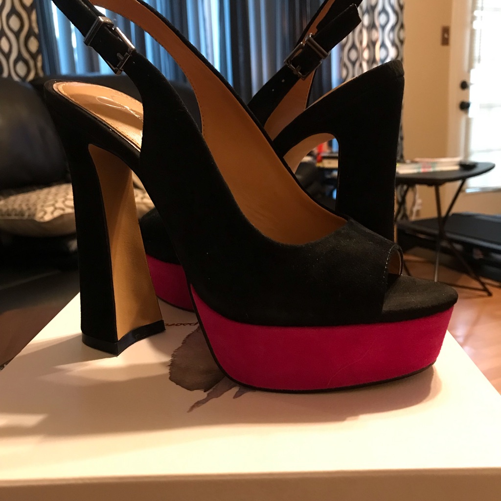 Jessica Simpson Platform Heels Raxie Blk Suede Heels